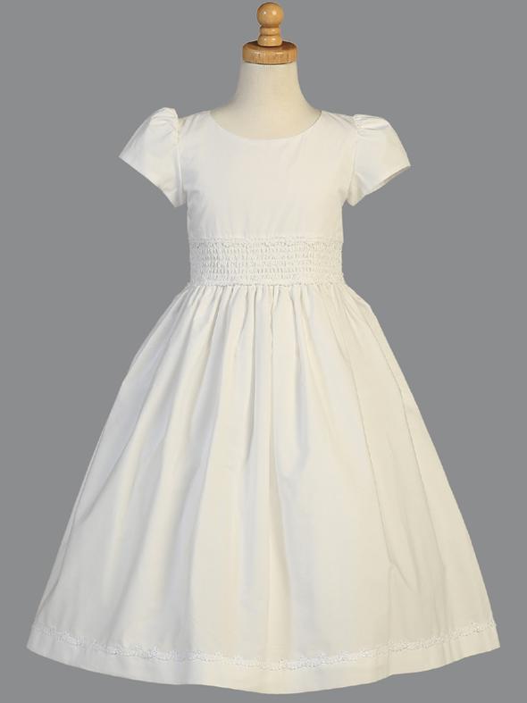 Cotton Communion Dress with Smocked ...